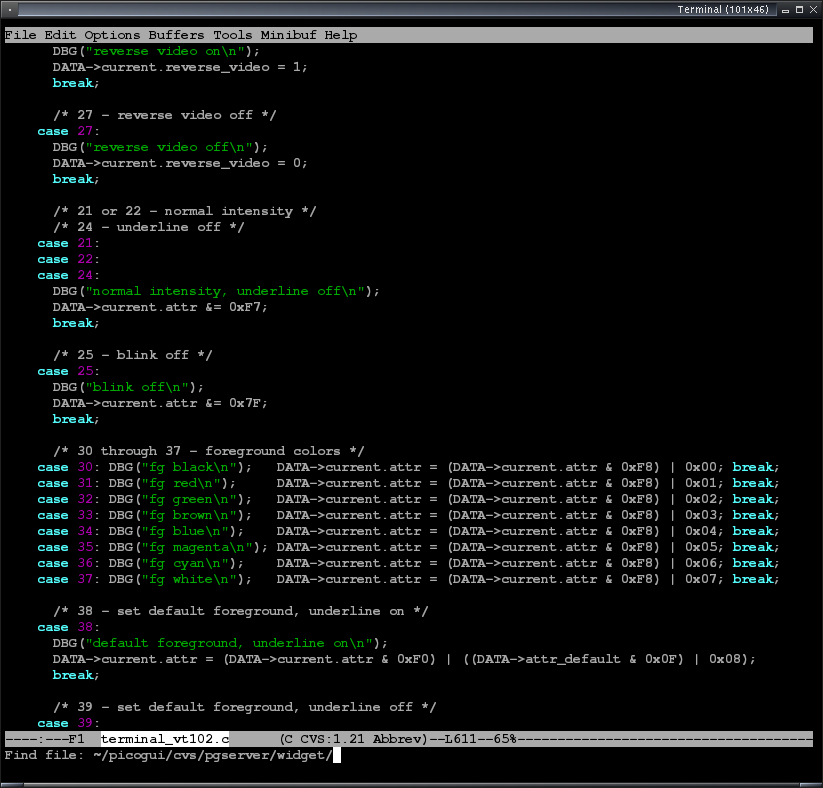 Emacs in PicoGUI